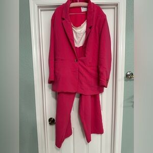 Fuchsia plus size Maternity Suit